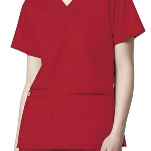 Wonder Wink Red Scrub Top